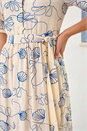 Blue Sea Shell Print Midi Dress, Image 4 of 4
