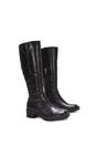Black 'Nyx' Knee High Equestrian Style Biker Riding Boots, Image 5 of 6