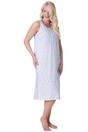 Blue Camille Lingerie Blue Lightweight Sleeveless Floral Nightdress, Image 4 of 5