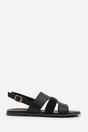 Black 'Violet' Flat Sandals With Multi Strap, Image 2 of 5