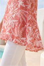 Orange Printed Lace Hanky Hem Top, Image 4 of 4