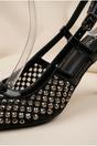 Black iKrush Black Constance Crystal Embellished Pointed Toe Heels, Image 3 of 5