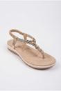  Pearl Embellished T Bar Flat Sandals, Image 2 of 6