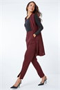 Wine Premium Stretch Split Hem Trouser, Image 2 of 5