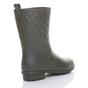 Khaki AJVANI Khaki Waterproof Wellingtons Quilted Ankle Boots Wellies, Image 4 of 6