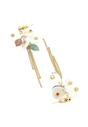 Gold Gold-Colored Beaded Drop Earrings, Image 3 of 5