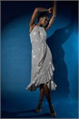 Silver Halter Neck Sequin Midi Stretch Dress, Image 6 of 6