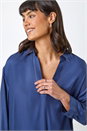 Denim Relaxed Notch Neck Shirt, Image 4 of 5