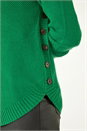 Green Textured Curved Hem Jumper, Image 5 of 5