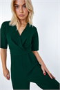 Green Wrap Midi Stretch Jumpsuit, Image 5 of 5