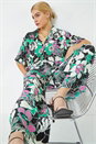 Black Floral Wide Leg Trousers, Image 5 of 5