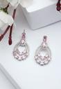 Light Pink Diva Double Layered Danglers, Image 2 of 5