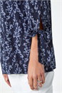 Navy Ditsy Floral Print Bardot Top, Image 5 of 5