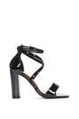 Black XY LONDON Black 'Briella' Strappy Sandals With High Block Heels, Image 1 of 6