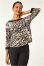 Natural Animal Print Holgraphic Top, Image 2 of 5