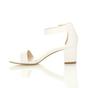 White AJVANI White Mid Block Heel Ankle Strap Sandals, Image 3 of 6