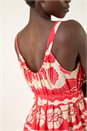 Red Shell Print Strap Maxi Dress, Image 5 of 5