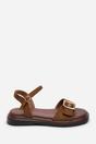 Brown Where's That From Brown Coastal Front Buckle Flatform Suede Sandal, Image 2 of 6