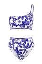 Multi Floral One Shoulder Bikini Set with High Waist Bottom, Image 2 of 4