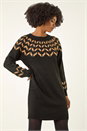 Camel Chevron Stretch Knit Jumper Dress, Image 1 of 5
