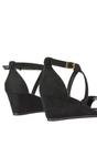 Black 'Kylie' Strappy Sandal Wedge Heels With Ankle Strap, Image 5 of 6