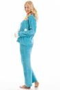 Light Blue Camille Lingerie Light Blue Supersoft Hooded Pyjama Set, Image 4 of 5