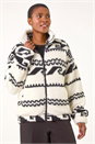Stone Aztec Printed Fleece Jacket, Image 4 of 6