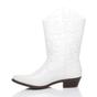 White Low Cuban Heel Embroidered Cowboy Western Boots, Image 3 of 5