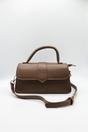 Brown Small Crossbody Hard Top Handle Bag in Brown, Image 6 of 6