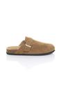 Tan AJVANI Tan Flat Footbed Sandals Mules, Image 2 of 4