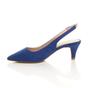 Royal Blue AJVANI Royal Blue Mid Heel Slingback Pointed Toe Court Shoes, Image 3 of 6