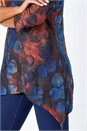Red Cotton Blend Spot Print Stretch Top, Image 4 of 5
