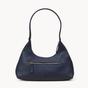 Navy Assots London Navy 'LARA' Pebble Grain Real Leather Shoulder Bag, Image 6 of 6