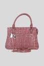 Rose Real Leather Handbag with Detachable Crossbody Strap, Image 1 of 4