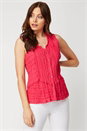 Pink Sleeveless Crinkle Blouse, Image 1 of 8