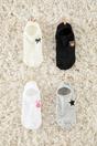 Multi 4-Pack Cotton Embroidered Jacquard Knit Ankle Socks, Image 1 of 2