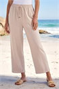 Stone Cropped Linen Blend Trouser, Image 1 of 4