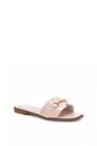 Beige XY LONDON Beige 'Lesley' Square Toe Mule Slider Sandals With Buckle Detail, Image 2 of 5