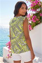 Lime Tropical Print Frill Sleeve Vest, Image 3 of 4