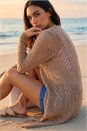 Taupe Knitted Longline Cardigan, Image 1 of 4