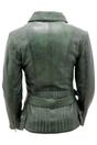 Grey Womens Long Leather Biker Jacket-Quito, Image 3 of 4