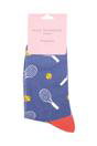Denim Novelty Bamboo Socks with Tennis Rackets, Image 2 of 3