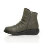 Khaki AJVANI Khaki Low Wedge Comfort Button Ankle Boots, Image 3 of 6
