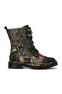 Black Womens Gothic Ankle High Boots-INCAS-036, Image 1 of 7