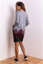 Silver Floral Border Print Slouch Dress, Image 2 of 4