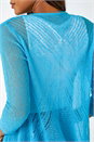Turquoise Textured Pointelle Detail Shrug, Image 5 of 5