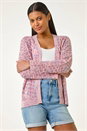 Purple Textured V-Neck Knit Shrug , Image 4 of 5