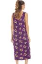 Purple Camille Lingerie Purple Floral Print Spandex Knee Length Chemise, Image 3 of 5
