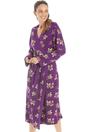 Purple Floral Print Spandex Knee Length Wrap, Image 2 of 5