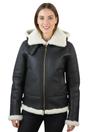 Biscuit Hooded Sheepskin Flying Leather Jacket, Image 1 of 8